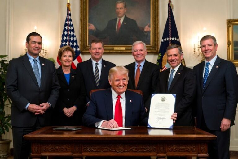 Image accompanying the article on President Trump signing the permit for the Bridger Pipeline, a new Canada-US oil route.